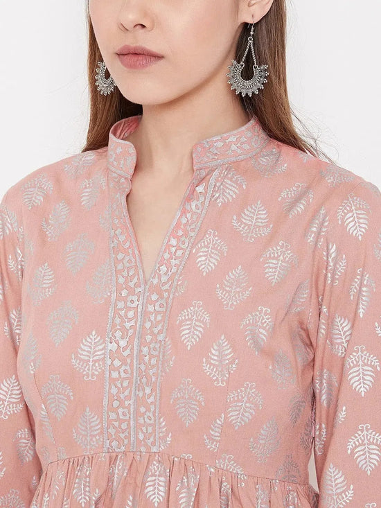 Kurti with sharara in Dusty Pink