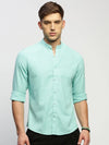 Men Green Solid Shirt-DINAH-1683-Seagreen