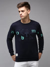 Men Blue Solid Sweatshirt-SCAW-26-Navyblue