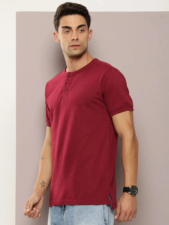 Dillinger Maroon Solid Regular Heney T-shirt