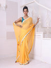 Yellow Mulmul Cotton Soft Saree With Patch Work Borders-MA62MCT33830019