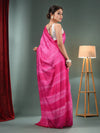 Rani Pink Matka Handwoven Saree With Shibori Print-MA50MT062200056