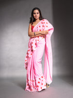 Baby Pink Pure Cotton Ruffle Saree-MA54CT33660084