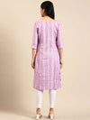 Women's Lavender Solid Straight Kurta-SKC-3311-Lavender