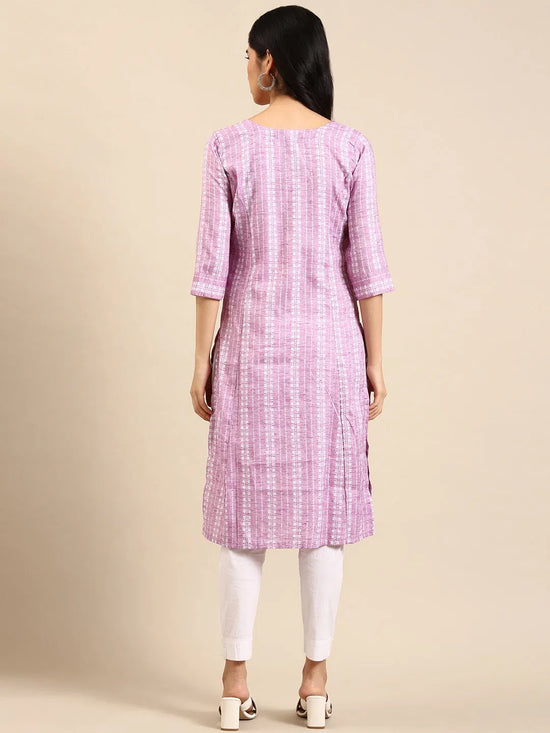 Women's Lavender Solid Straight Kurta-SKC-3311-Lavender