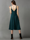 Women's Green Solid A-Line Dress-AE-15057-Green