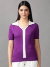 Women's Purple Solid Top-AN-502-Purple