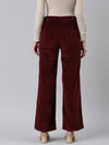 Women Burgundy Solid Parallel Trouser-IM-10624-Burgundy