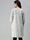 Women's White Printed Straight Kurti-SKC3166B-White