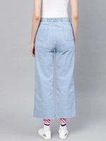 Blue Denim Straight Pants