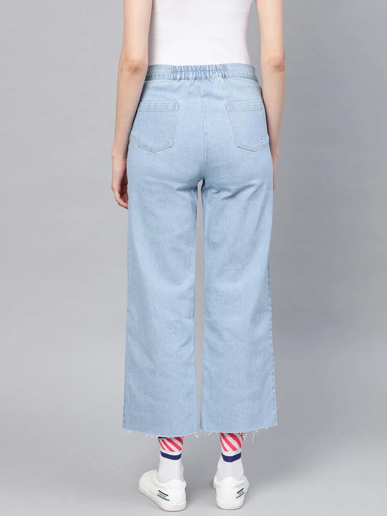 Blue Denim Straight Pants