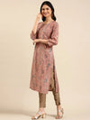 Women's Purple Printed Straight Kurta-HO-2122-Mauve