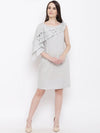 Triple layer Assymetric frill dress in Powder Blue