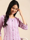 Women's Lavender Solid Straight Kurta-SKC-3311-Lavender