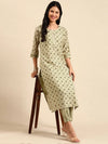 Women's Olive Printed Kurta Set-SKC-801-Olive