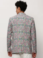 Men White Printed Casual Blazers-SOBLZ-080-11-White