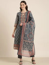 Women Grey Printed Kurta Set-BCSK-1574-Grey