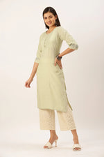 Women's Green Solid Straight Kurta-DF-1197-Green