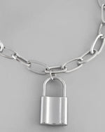 Mens Silver Plated Lock Bracelet-VOJ083