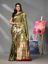 Brown Silk Banarasi Saree With Zari Woven Designs-MA52BSL441050010