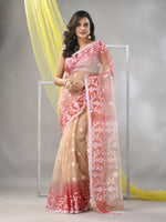 Beige Muslin Saree With Jamdani Designs-MA57MS331760011