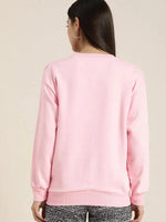 Dillinger Pink Typographic Oversized Sweatshirt-DLWMNSWT028PINK-XS