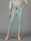 Women's Grey Solid Cigarette Trouser-AL-6272-Grey