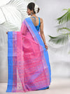 Bubbegum Pink Pure Cotton Tant Saree With Woven Designs-MA51TT43480105