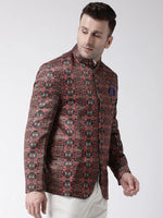 Hangup Men Standard Printed Men Formalwear-D129_5Button_Blazer