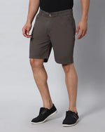 Solid Stretchable Shorts with 3 pockets-Grey-HS6015-30