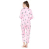 Smarty Pants Women's Silk Satin Pastel Pink Color Hello Kitty Print Full Sleeves Night Suit