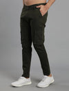 Solid Cargo Pants with 6 pockets-Green