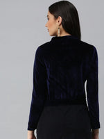 Women's Solid Navy Blue Top-AE-10189-Navyblue