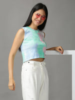 Women's Multi Tie Dye Crop Top-AE-10486-1-Multi