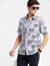 Men Spread Collar Abstract Blue Casual Shirt-NAHAR-2168-Blue