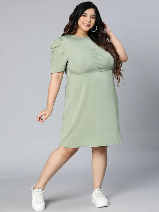 Beauticious light green plus size women dress