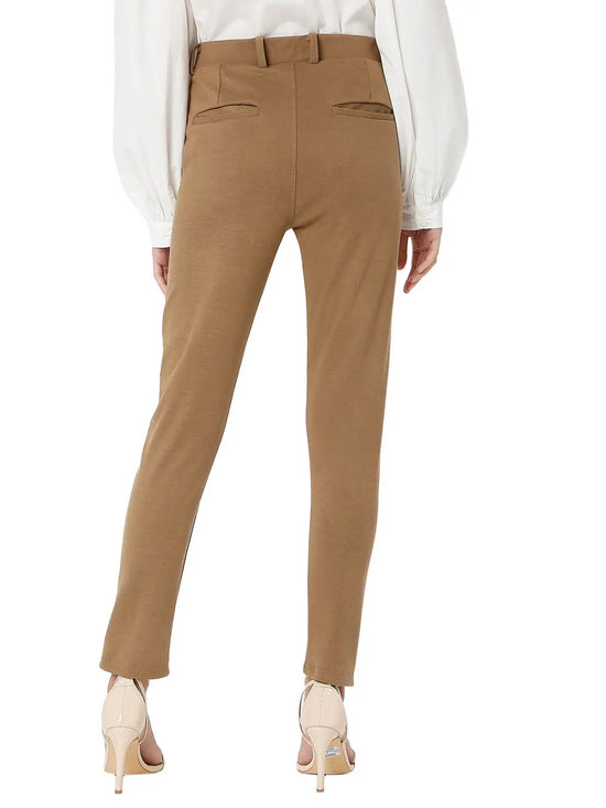 Smarty Pants Women's Cotton Lycra Ankle Length Camel Brown Formal Trouser