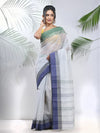 Off White Pure Cotton Tant Saree With Woven Designs-MA51TT43430130