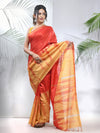 Yellow And Red Shibori Printed Silk Saree-MA56BSL34660009