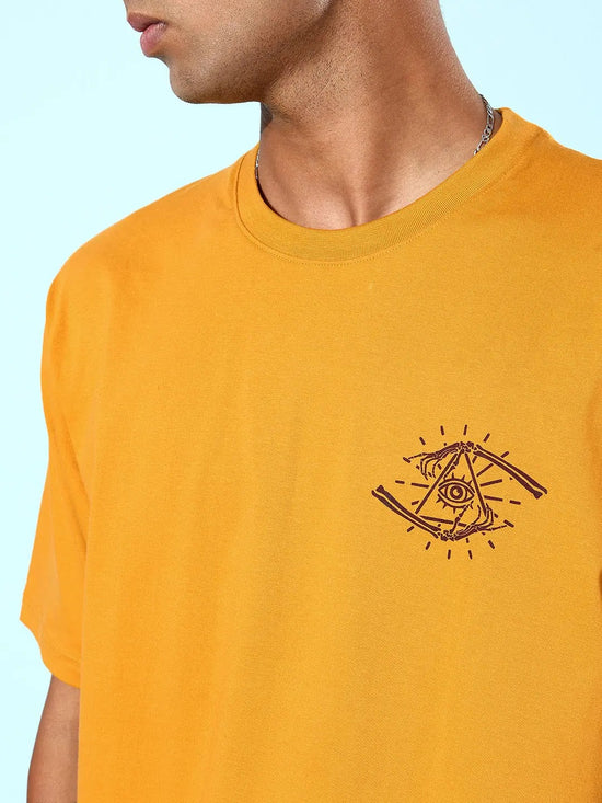 Dillinger Mustard Graphic Oversized T-Shirt-DLMOV139AWD-S