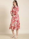 Women Pink Floral A-Line Dress-DW-5417-Pink