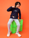 Tales & Stories Boys Navy Blue Poly Cotton Printed Sweatshirt