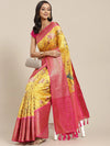 Bold Color Block Saree-SZ-DGFP7-YLW-1149