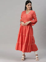 Women's Peach Solid Anarkali Kurta-ON001-Peach