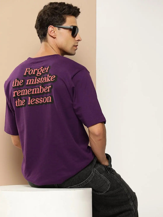 Difference of Opinion Purple Typography Oversized T-shirt-DOOVR237GRL-S