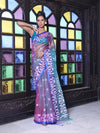 Grey Dual-Tone Muslin Saree With Jamdani Designs-MA64MS401190022