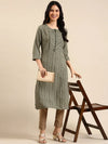 Women's Olive Printed Straight Kurta-HO-914-Olive