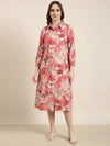 Women Pink Floral A-Line Dress-DW-5417-Pink