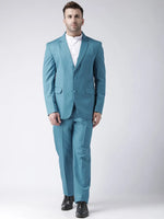 Hangup Men Standard Solid Men Formalwear-TealBlazer