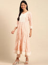 Women's Peach Printed Kurta Set-RF-643-Peach